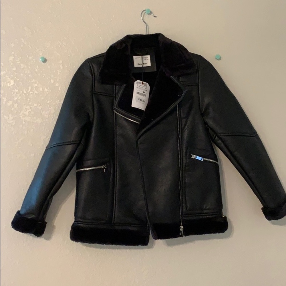 Zara faux leather jacket